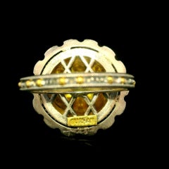 Gurhan Silver & Yellow Gold Section Diamond Unique Domed Platter Ring