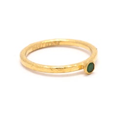 Gurhan Skittle Emerald Engagement Ring, 21k Yellow Gold, Ring Size 5, Dainty