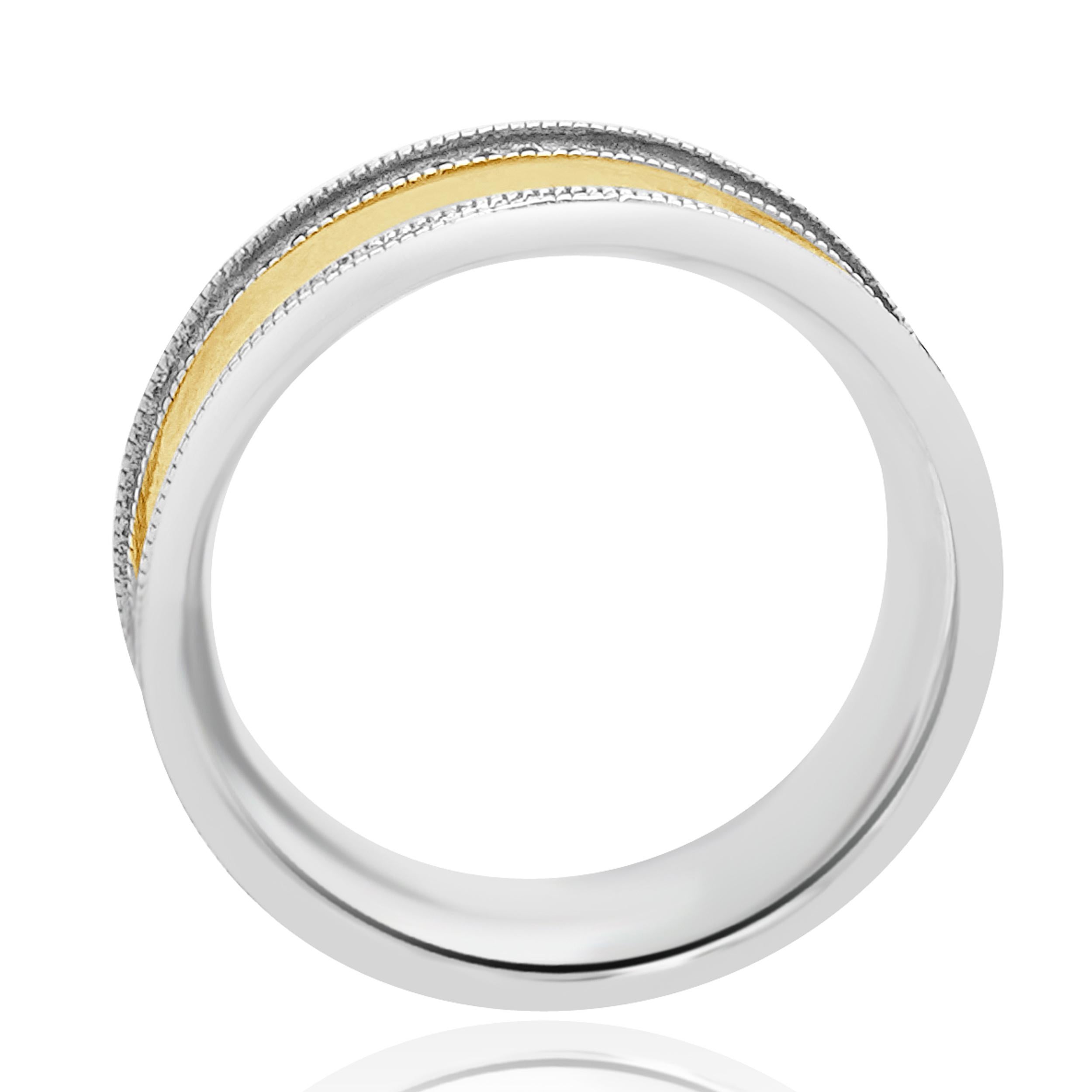 Gurhan, fascia concava in argento e oro giallo 24 carati In condizioni ottime in vendita a Scottsdale, AZ
