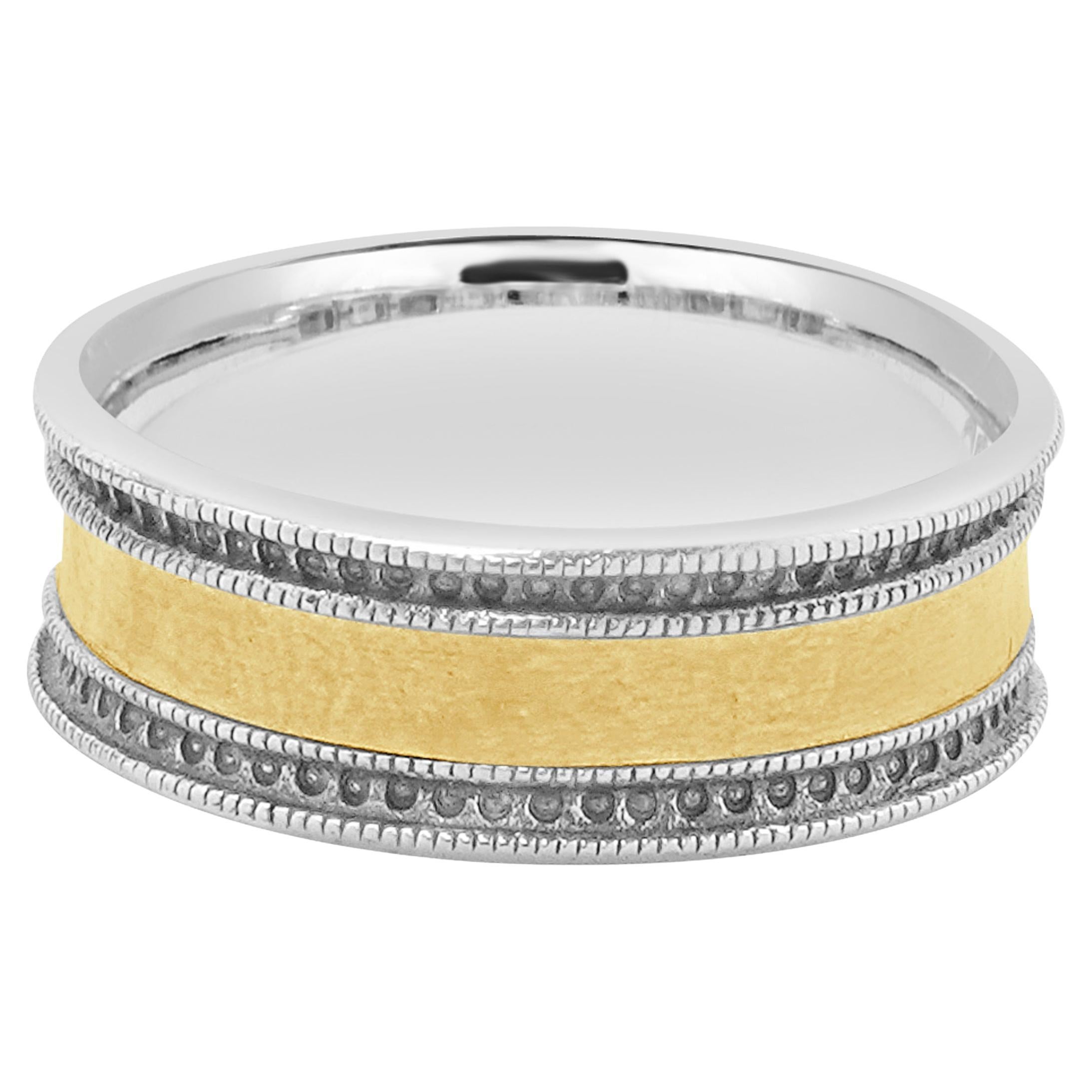 Bandeau concave en argent sterling et or jaune 24 carats de Gurhan