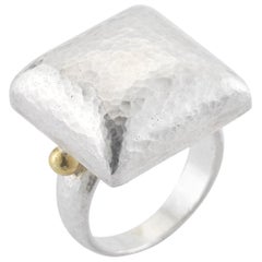Gurhan Sterling Silver and 24 Karat Gold Dome Ring