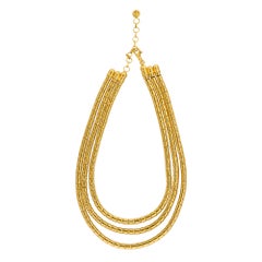 Gurhan Vertigo Hammered Multi-Strand Necklace 24 Karat in Stock