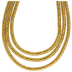 Gurhan Vertigo Hammered Multi-Strand Necklace 24 Karat in Stock
