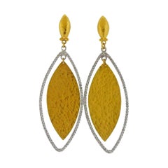 Gurhan Willow Flake Gold Diamond Earrings