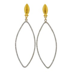 Gurhan Willow Geo Gold Diamond Earrings