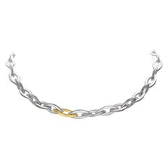 Gurhan Willow Women's 24 Karat Yellow Gold Silver Link Collar Necklace