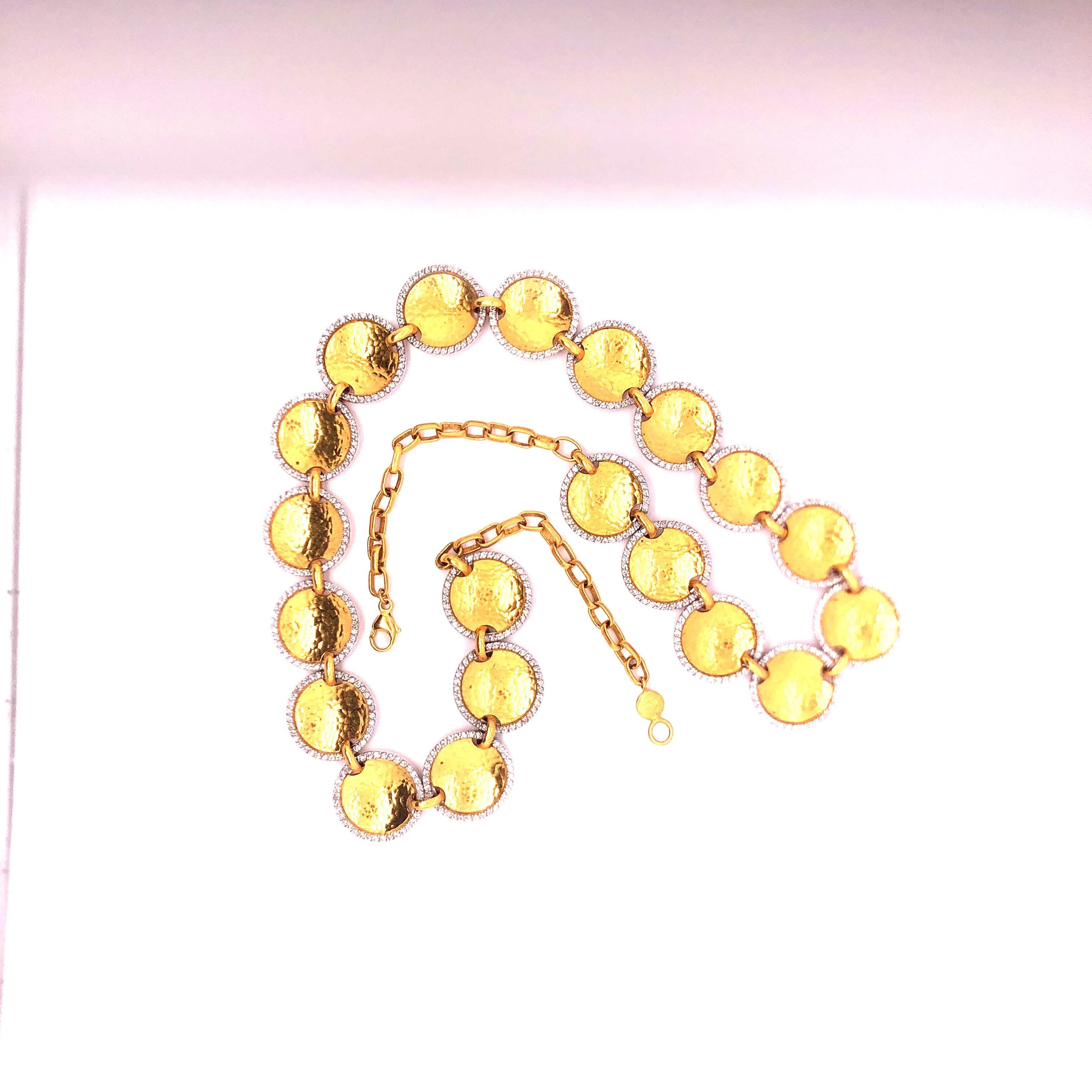 Modern Gurhan Yellow Gold and Diamond Lentil Necklace