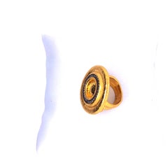 Gurhan Yellow Gold Shield Ring with Diamonds