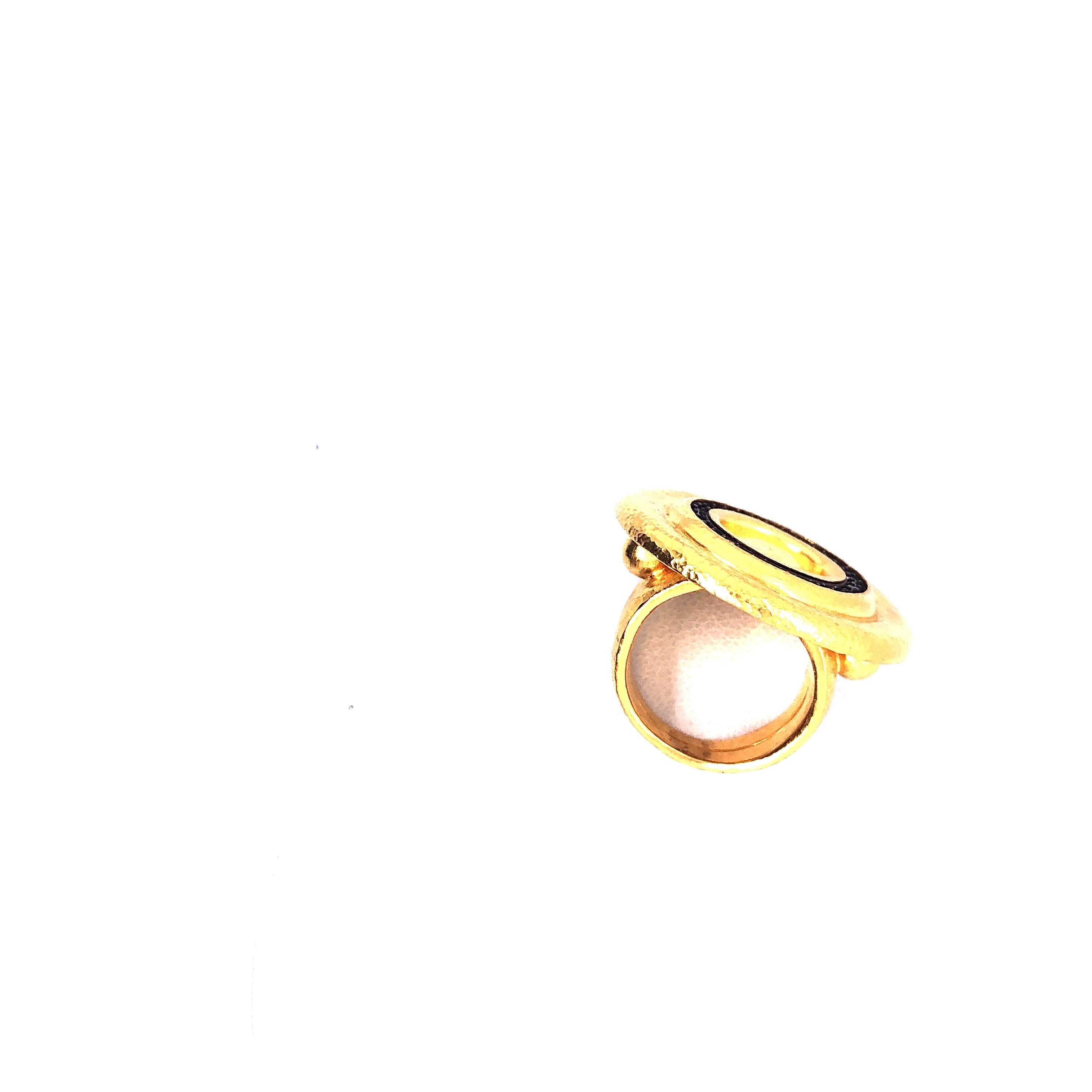 Women's Gurhan Yellow Gold Shield Ring with Diamonds