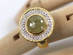 Gurhan Yellow Sapphire, Diamond, 24k Gold Amulet Ring