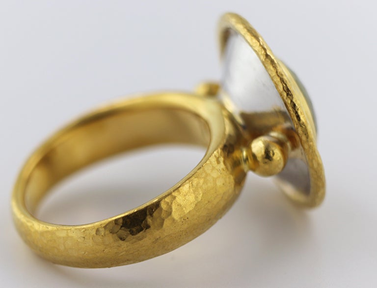 Gurhan Yellow Sapphire, Diamond, 24k Gold Amulet Ring For Sale at 1stDibs