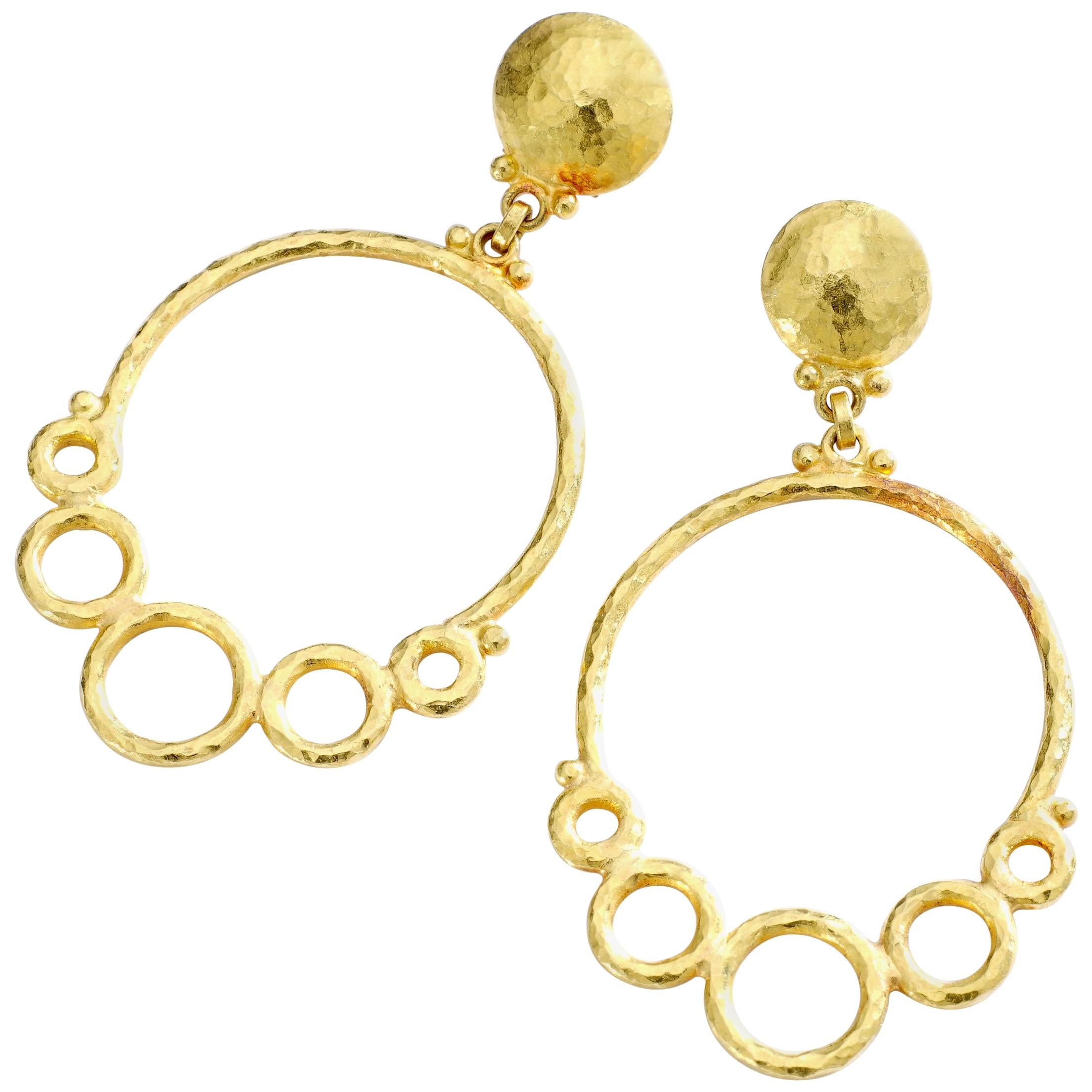Gurman Yellow Gold Etruscan Revival Earrings For Sale