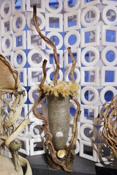 Guru Stehlampe mit Citrin-Geode-Stein