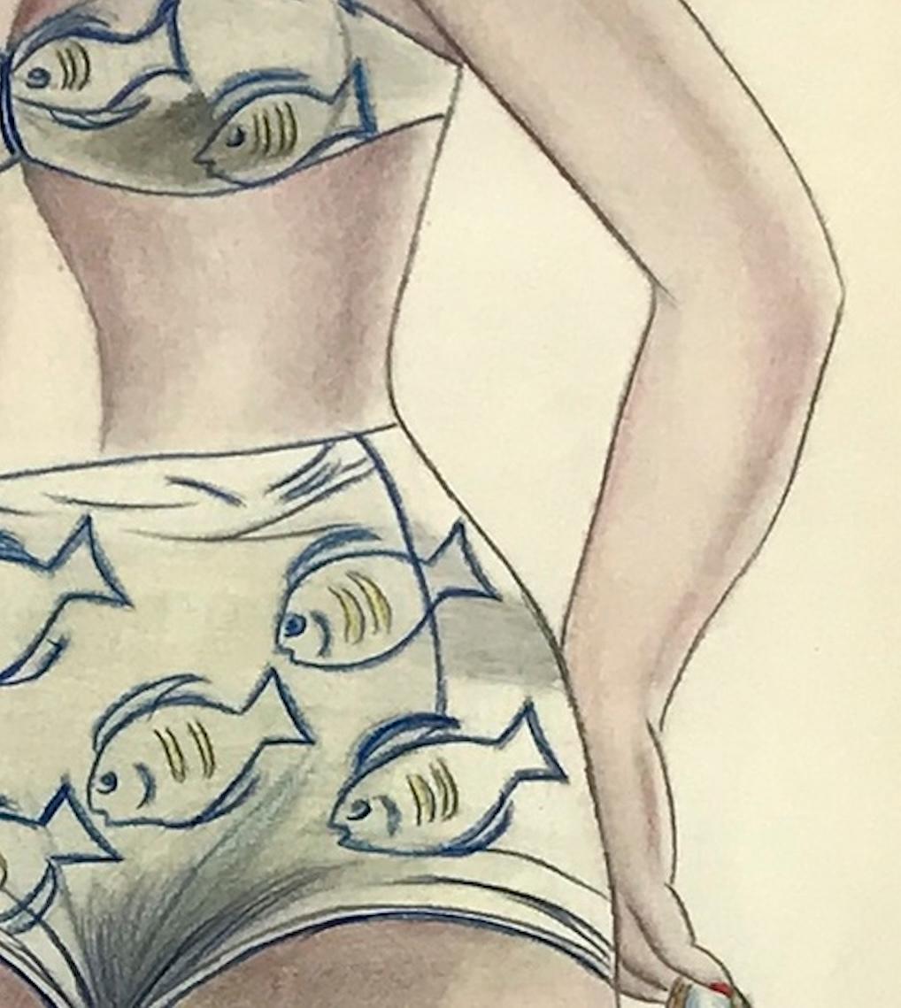 Gus George - Dibujo Pin Up Estadounidense en venta