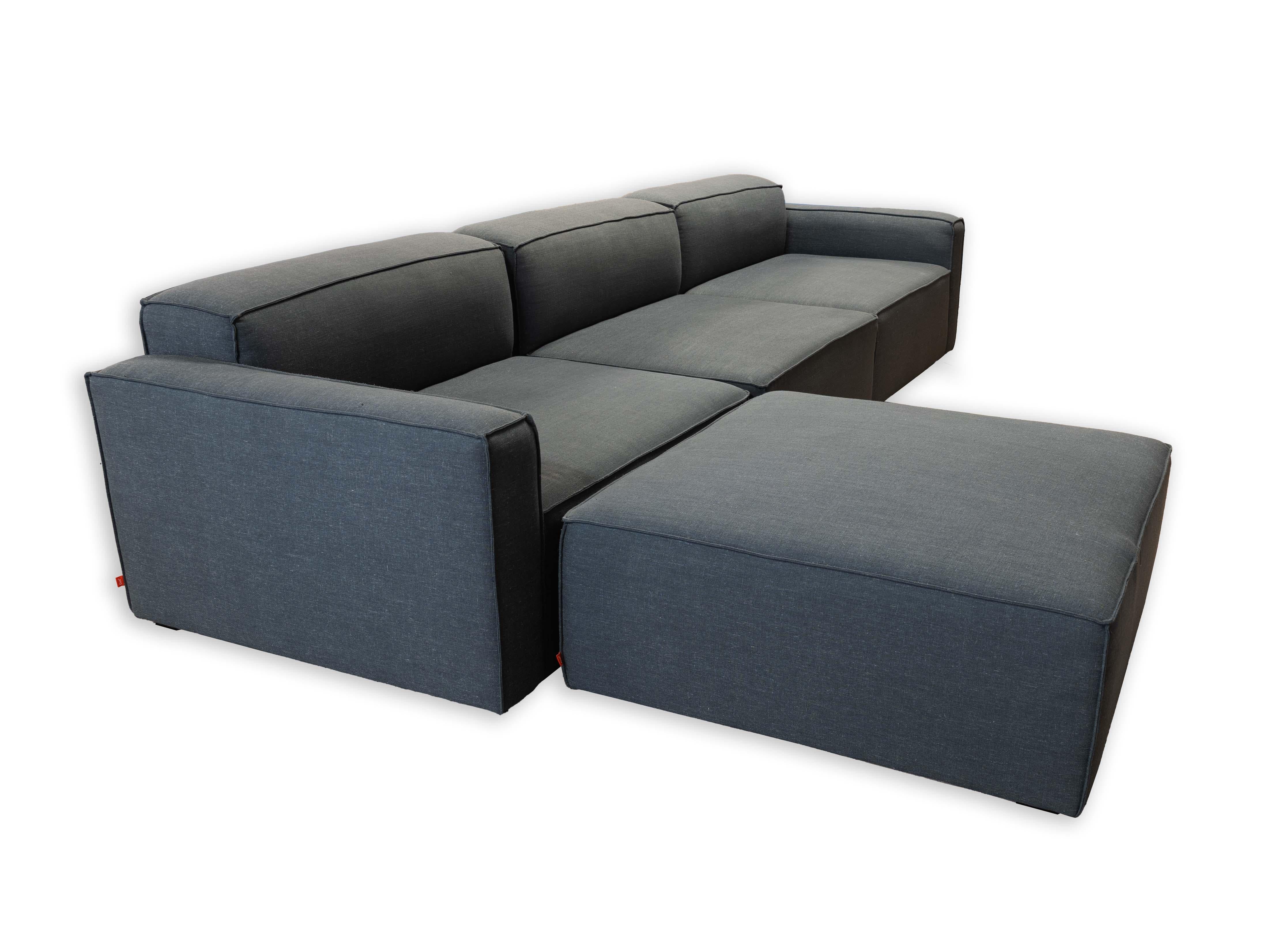 Canadian Gus Mowat Raven Grey 4 Piece Modular Sectional with Chaise Contemporary Modern