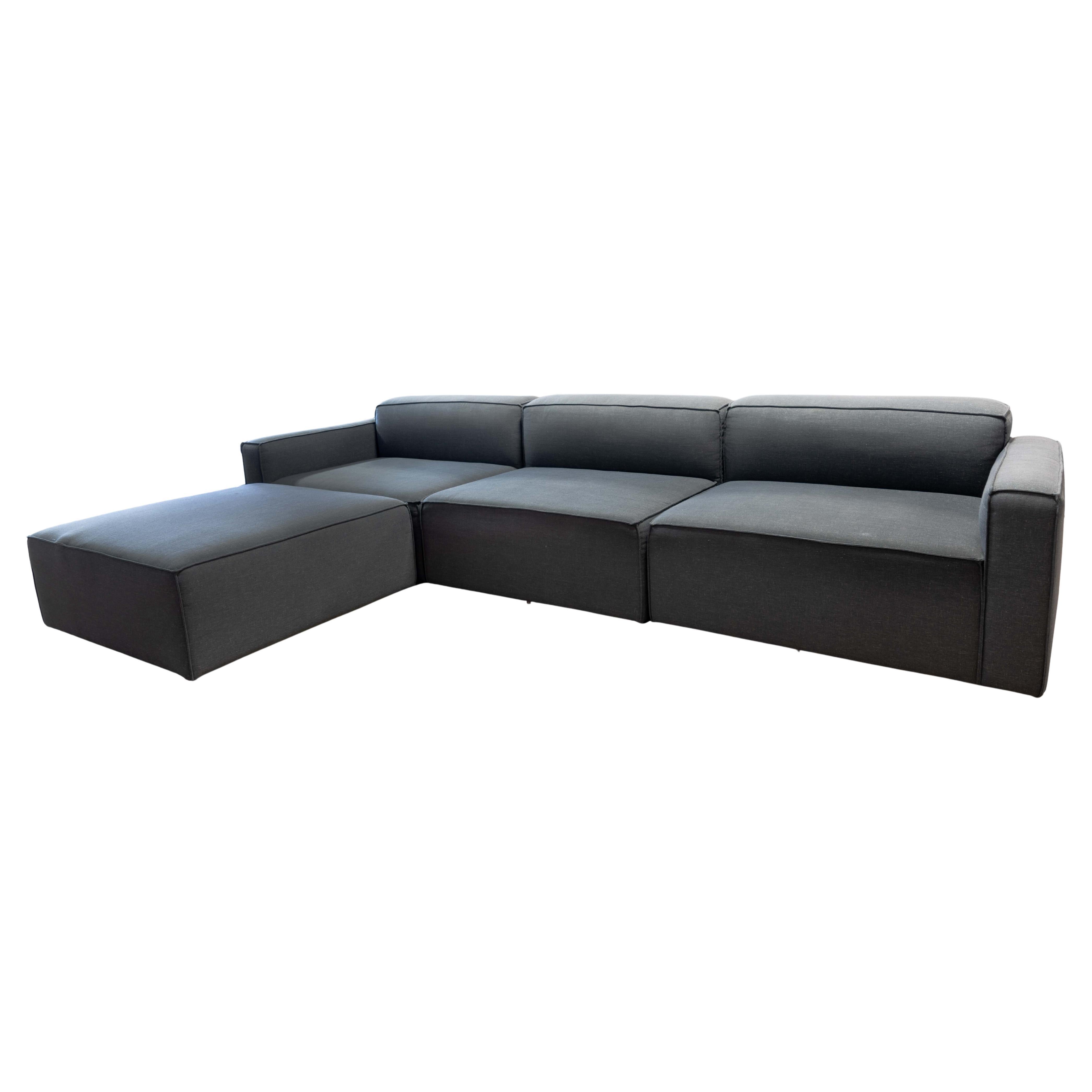 Gus Mowat Raven Grey 4 Piece Modular Sectional with Chaise Contemporary Modern