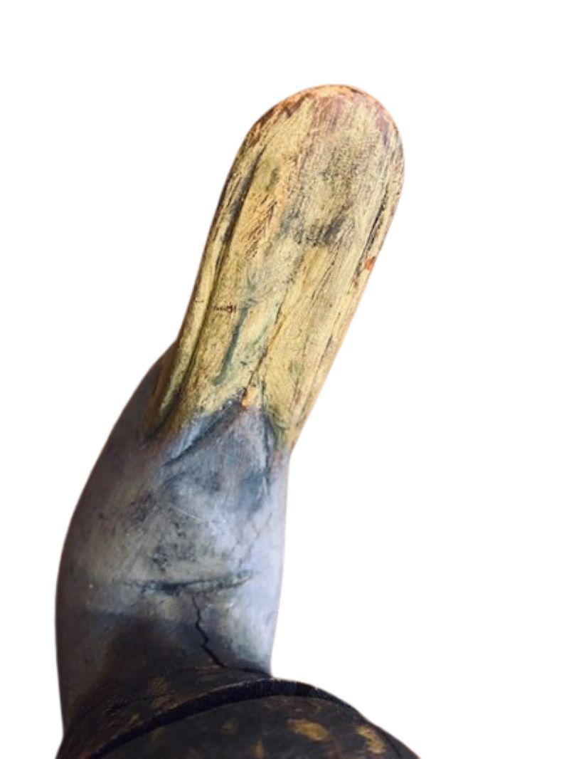 Señuelo de pato negro de cabeza torneada Gus Wilson, South Portland Maine, hacia 1930 mediados del siglo XX en venta