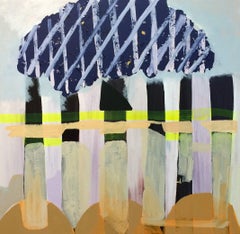 Walking in Rain, acrylic on canvas, 44" x 46"