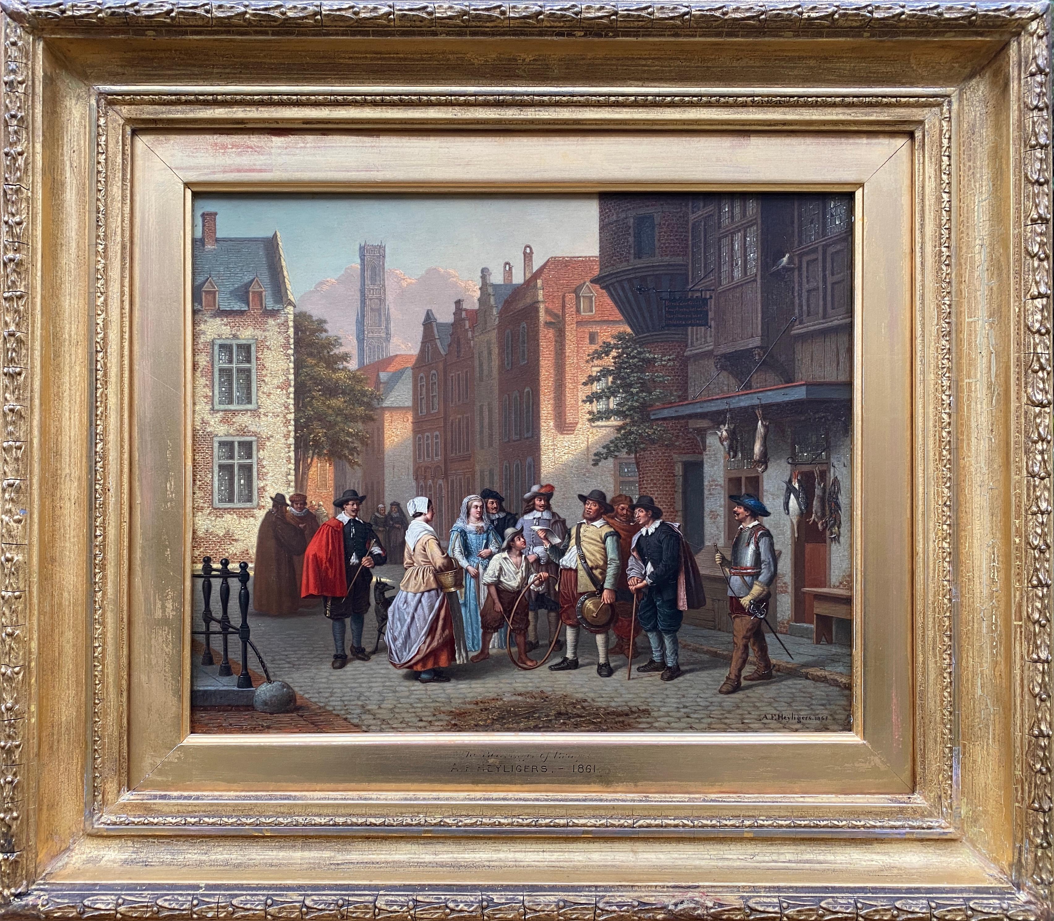 A View of Bruges - Belford, Heyligers Gustaaf Antoon François, Signed Dated 1861