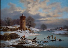 Winter Scene with Figures on Ice, 1859