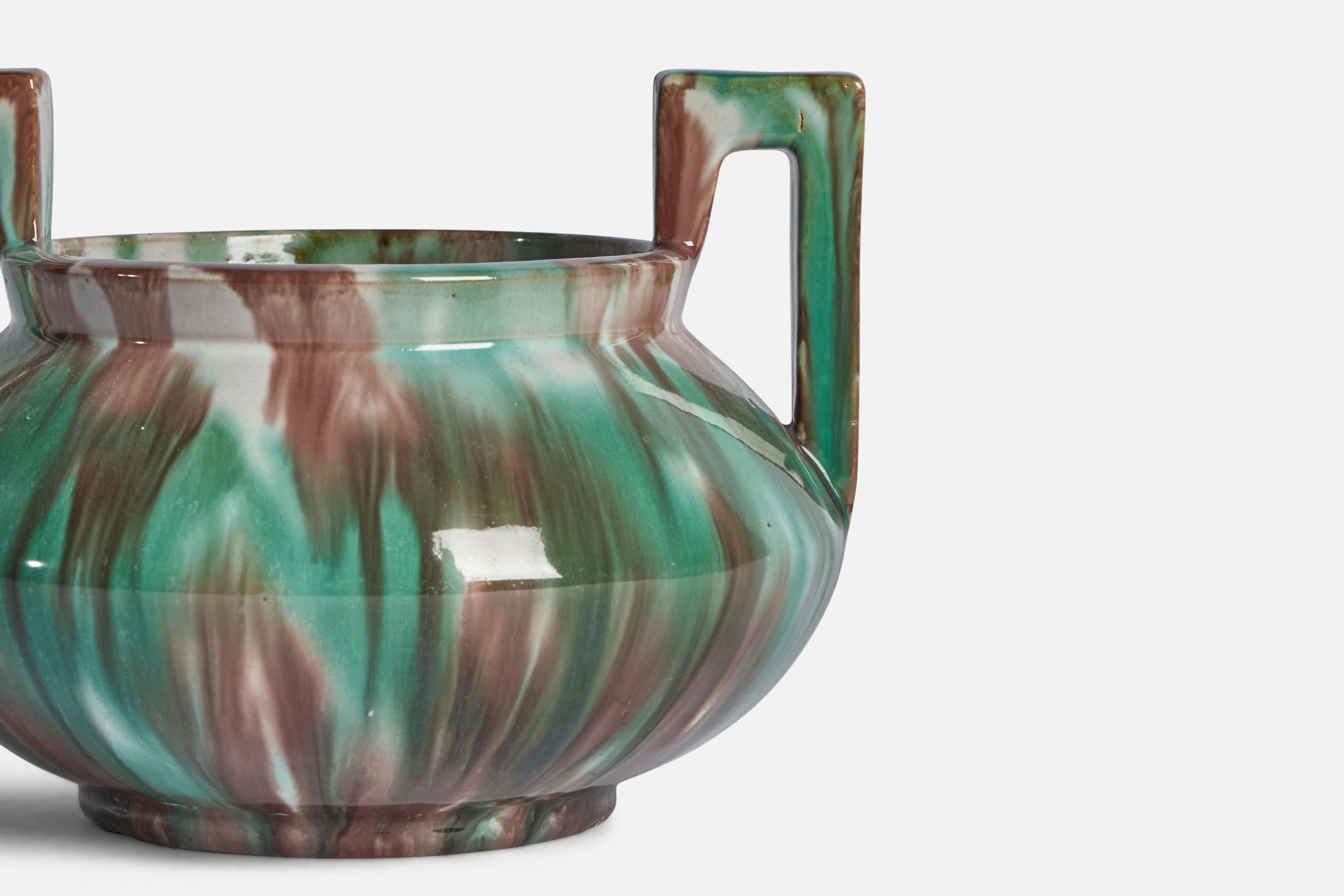 Swedish Gustaf Ahlberg, Vase, Earthenware, Sweden, 1920s For Sale