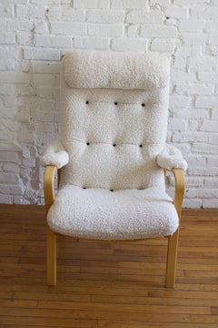 Gustaf Axel Berg "Peter" Bentwood and Boucle Armchair, 1960s