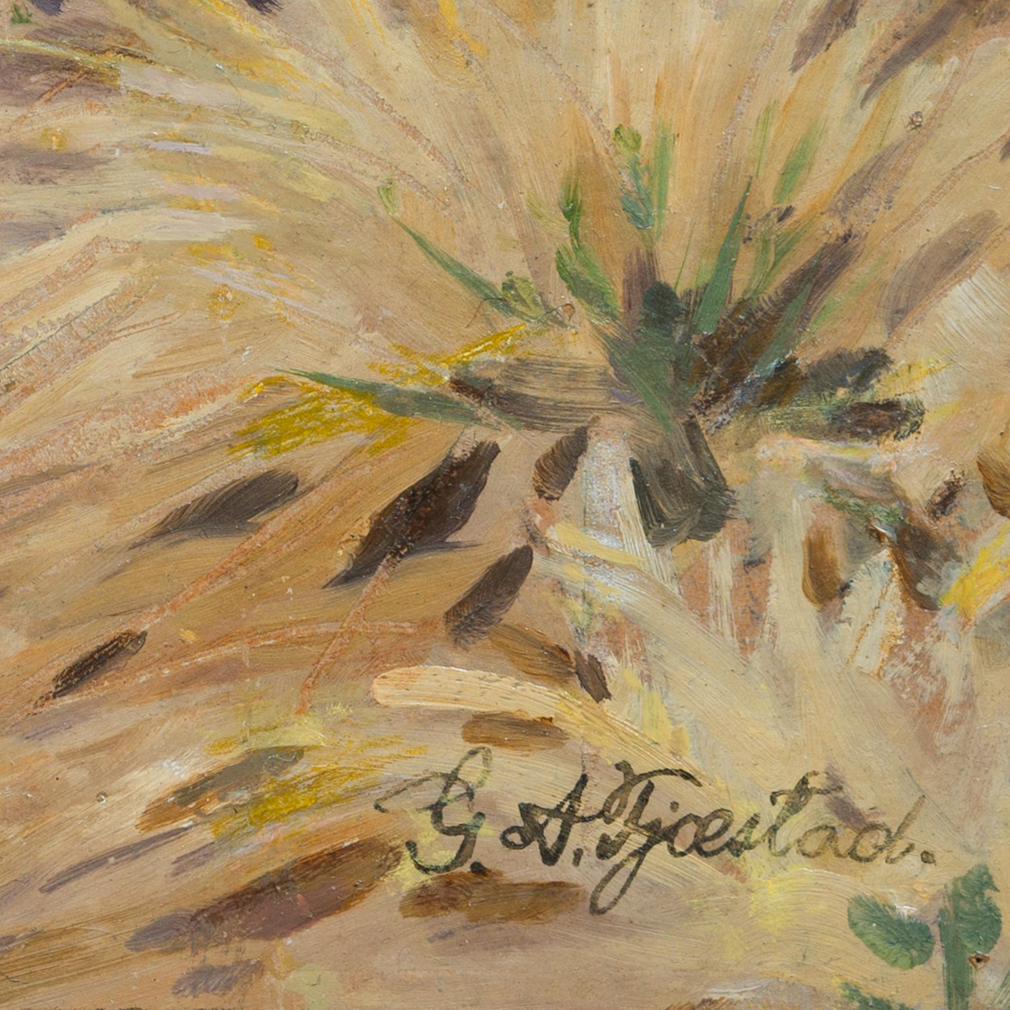 Estudio al óleo original del artista del Grupo Racksta Gustaf Fjaestad. Título Estudio de Tufts en venta 1
