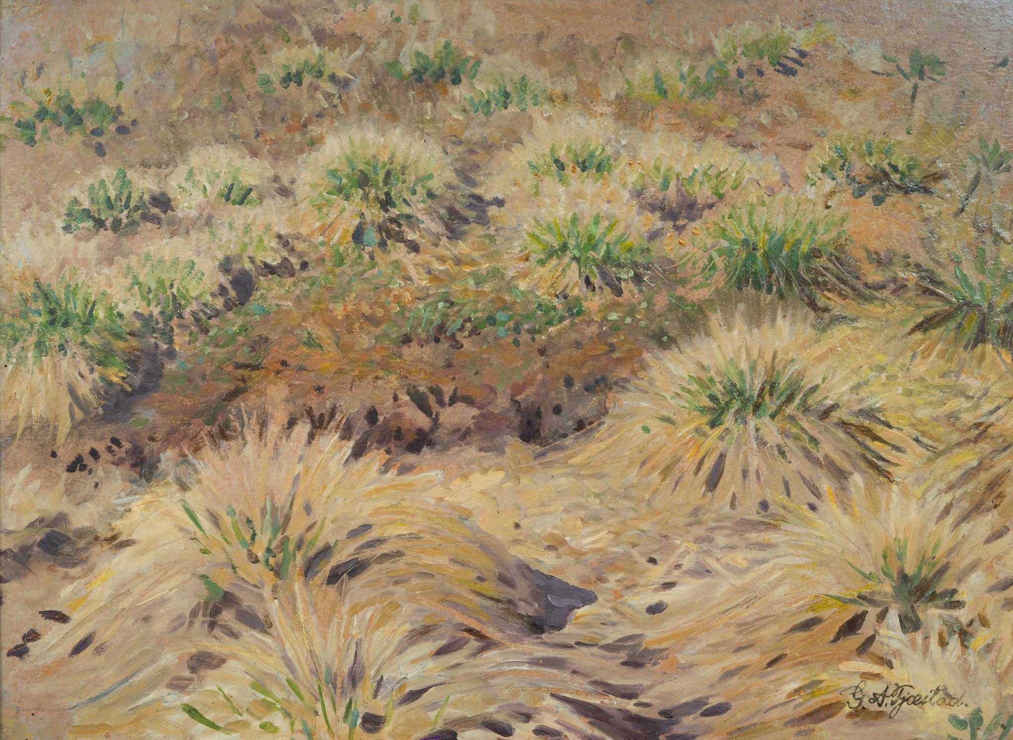 Estudio al óleo original del artista del Grupo Racksta Gustaf Fjaestad. Título Estudio de Tufts en venta 4