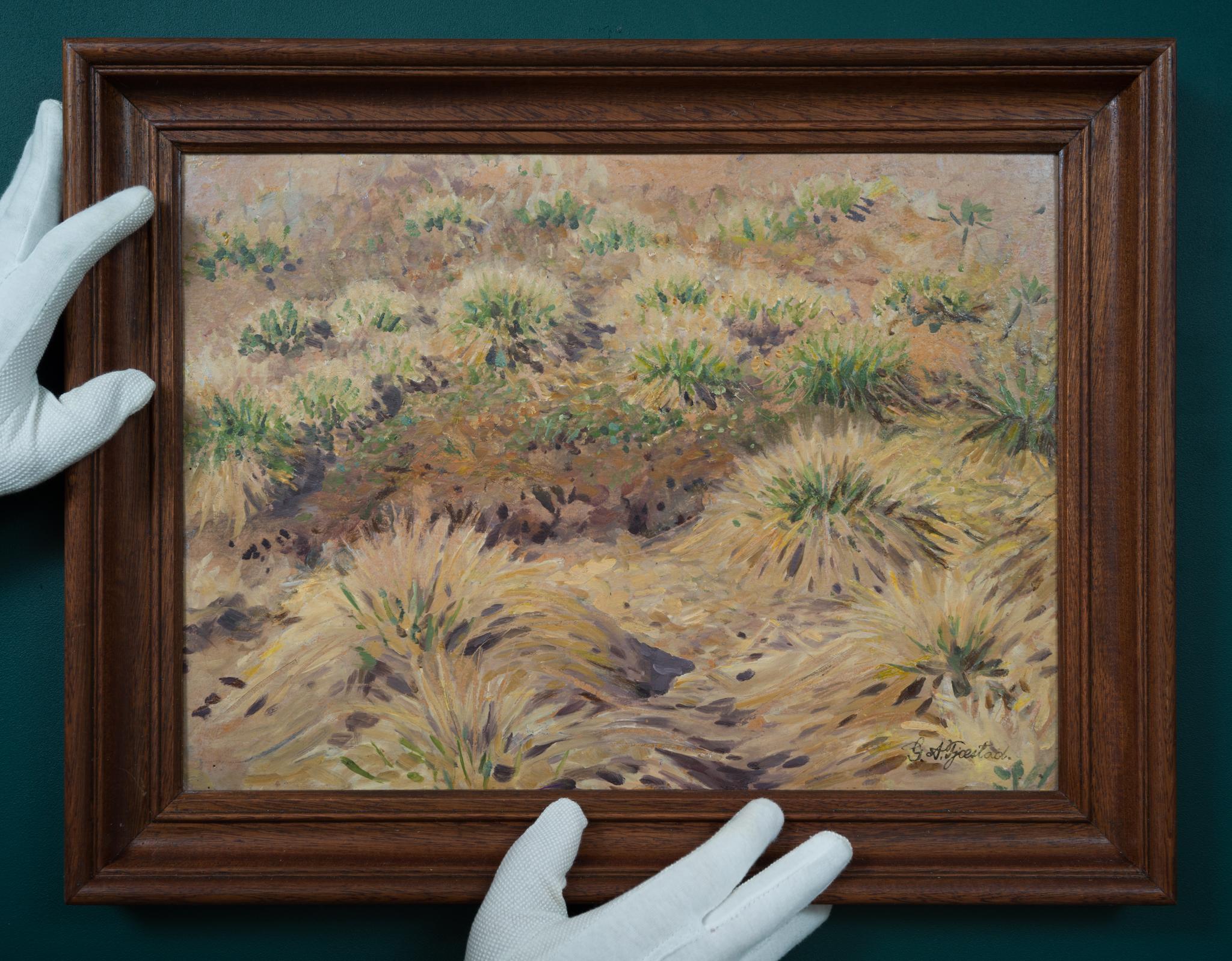 Estudio al óleo original del artista del Grupo Racksta Gustaf Fjaestad. Título Estudio de Tufts en venta 5