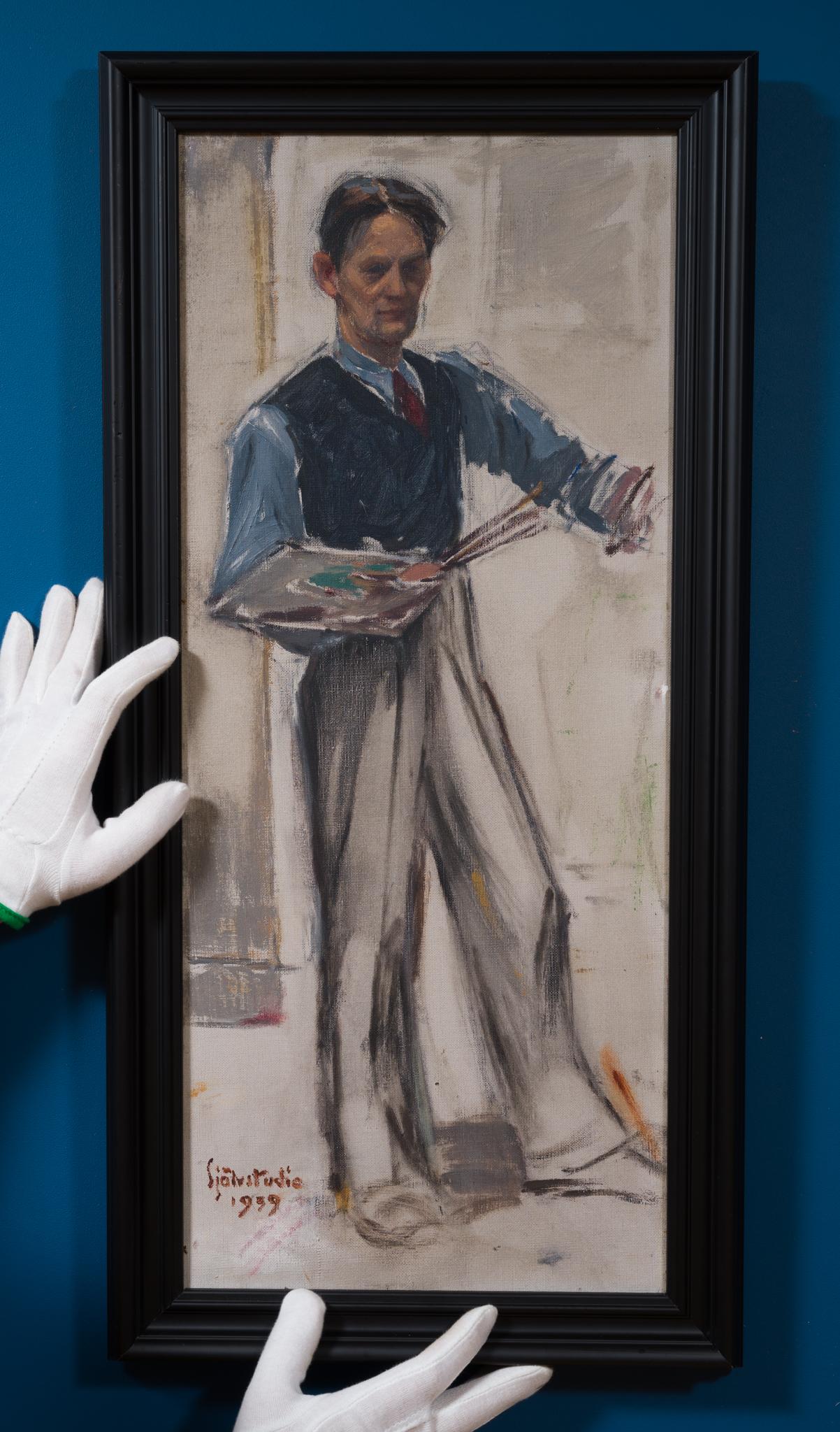 Gustaf Höglund: Self-Study (1939), a Rare and Striking Early Self-Portrait For Sale 1