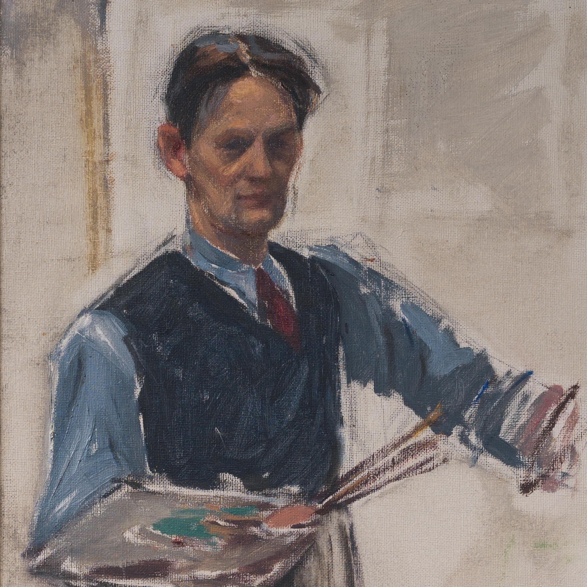 Gustaf Höglund: Self-Study (1939), a Rare and Striking Early Self-Portrait For Sale 3