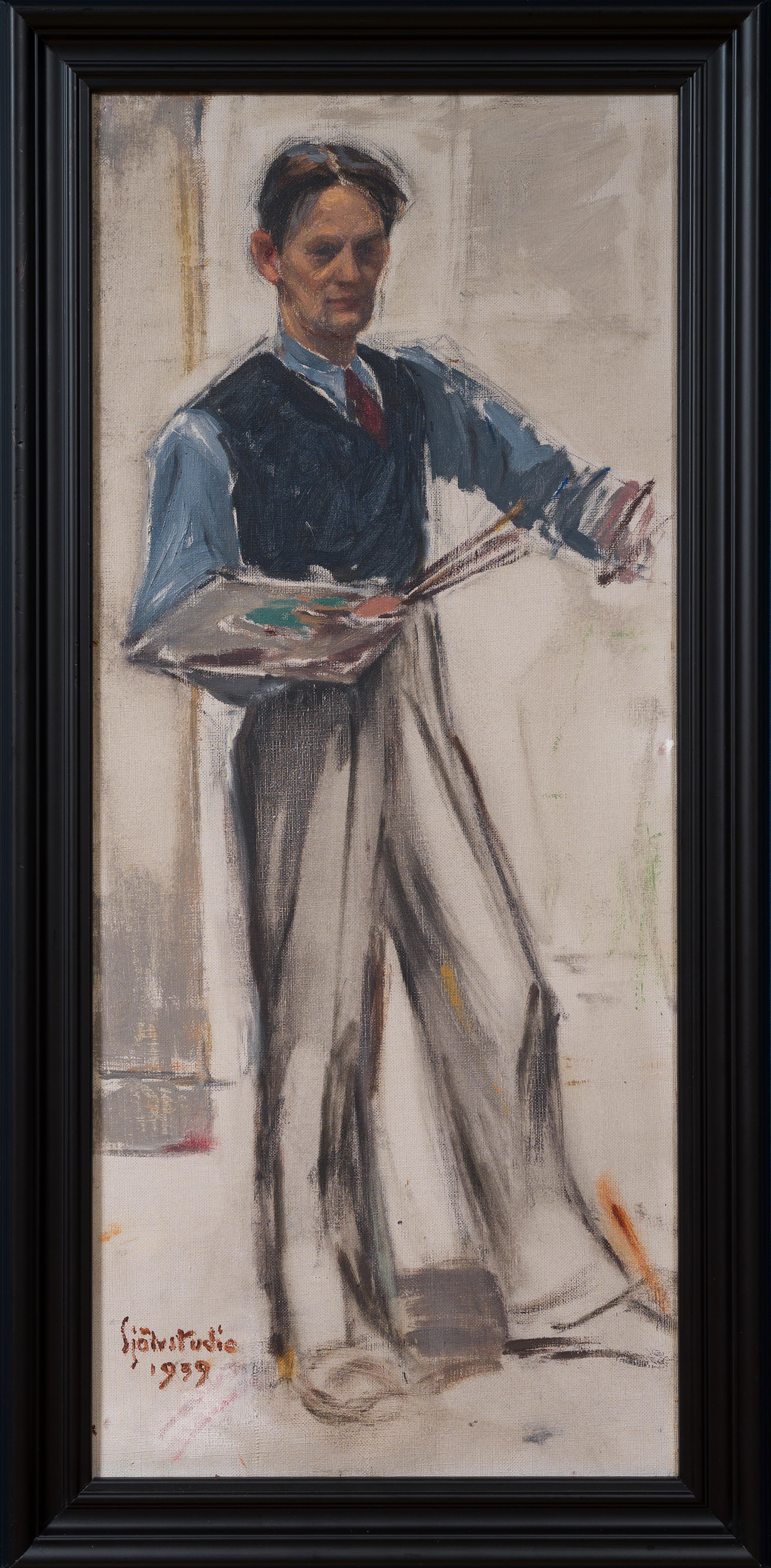 Gustaf Höglund: Self-Study (1939), ein seltenes und auffälliges frühes Self-Portrait