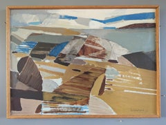 Abstrakte Landschaft, Ölgemälde, Mid-Century Modern, 1959, Abstrakte Landschaft, Abstrakte Küstenabstraktion