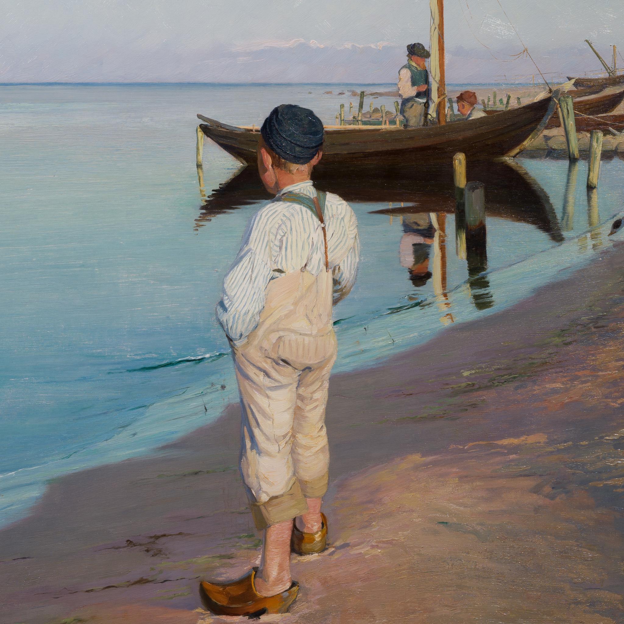 Nachmittagsstimmung - Walléns Skagen-ähnliches schwedisches Küsten-Meisterwerk im Angebot 1