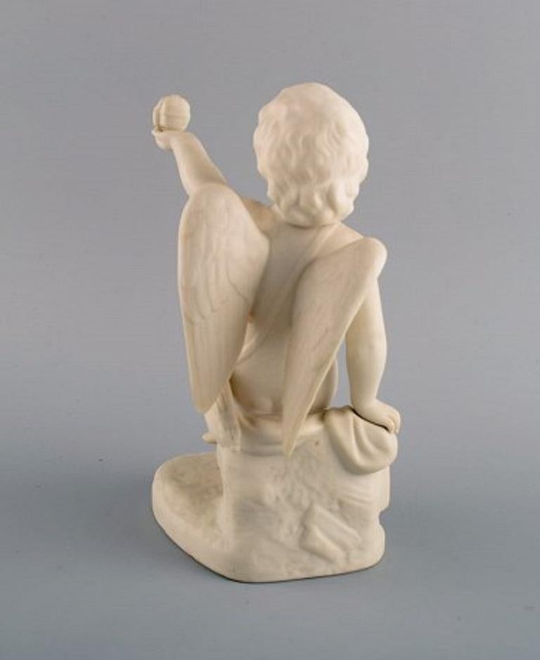 Neoclassical Gustafsberg / Gustavsberg, Sweden, Angel in Biscuit, Dated 1930 For Sale