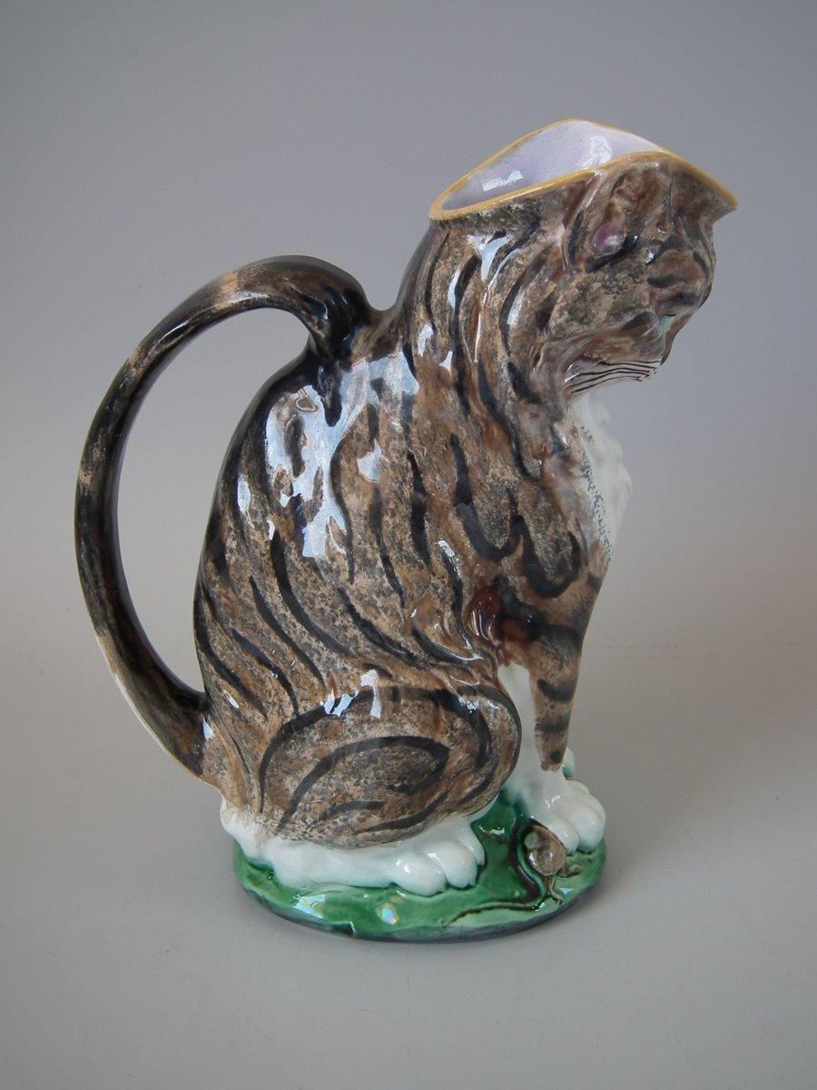 Gustafsberg Majolica Tabby Cat Jug 1