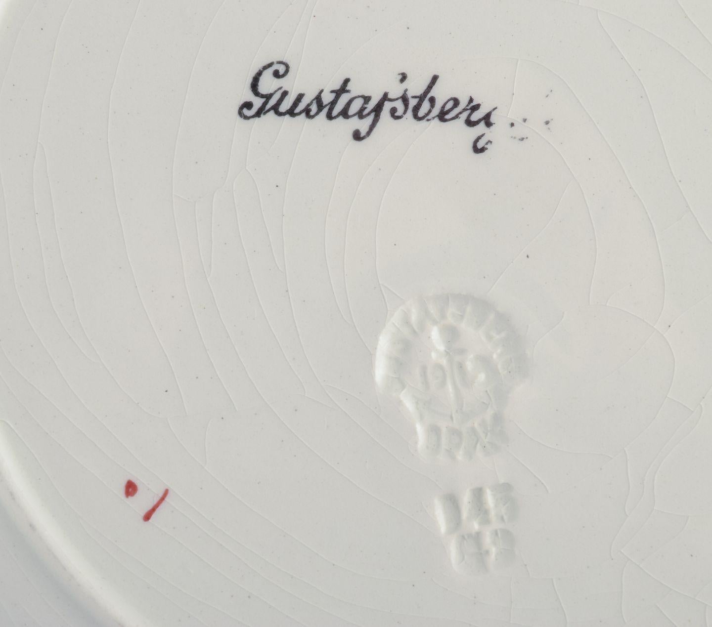 Gustafsberg, Suecia. Juego de seis platos llanos de loza 