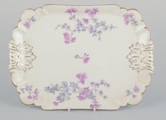 Gustafsberg, Sweden. "Geranium". Rectangular tray and elongated deep dish.