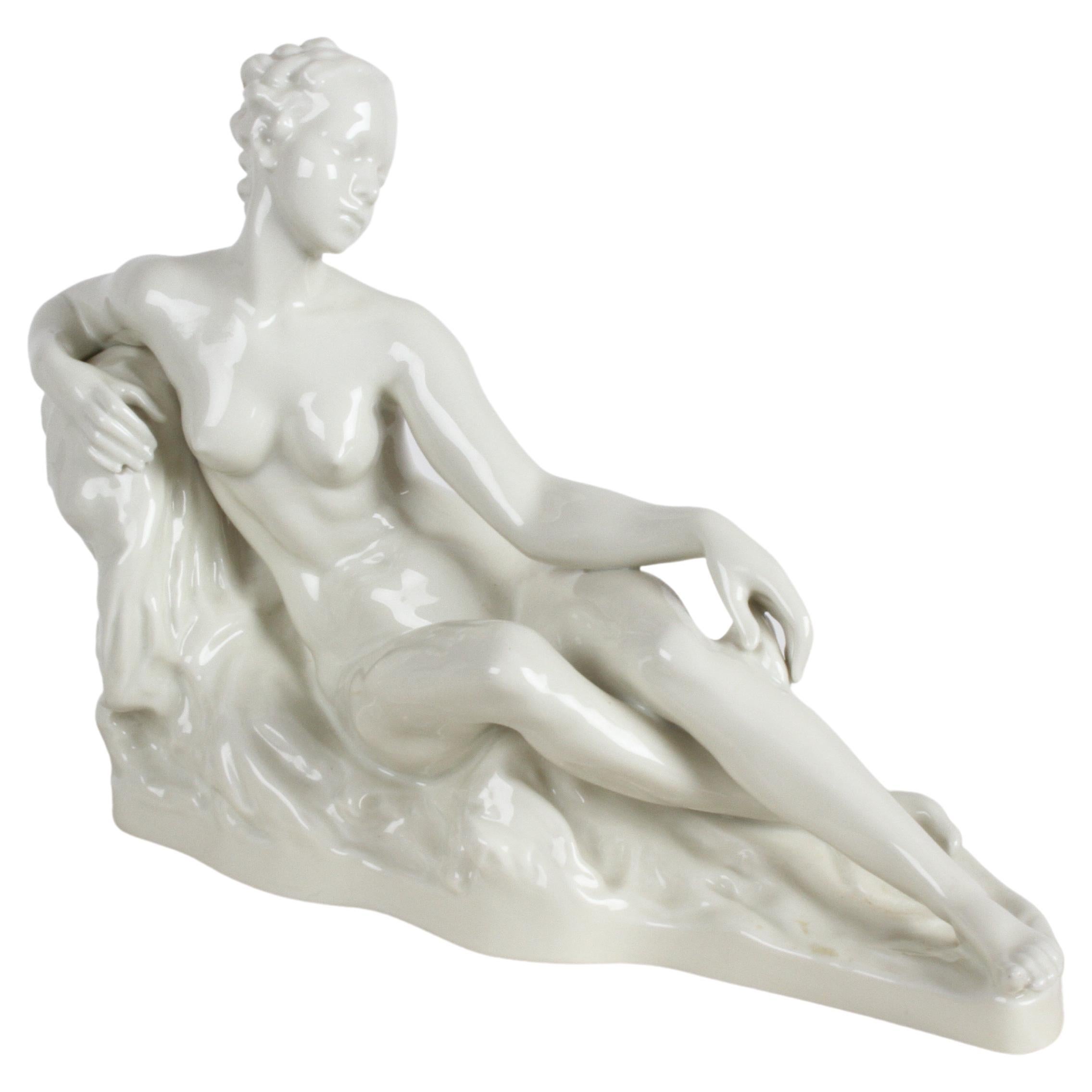 Gustav Adolf Bredow for Rosenthal Germany Art Deco 1934 Reclining Nude figurine 