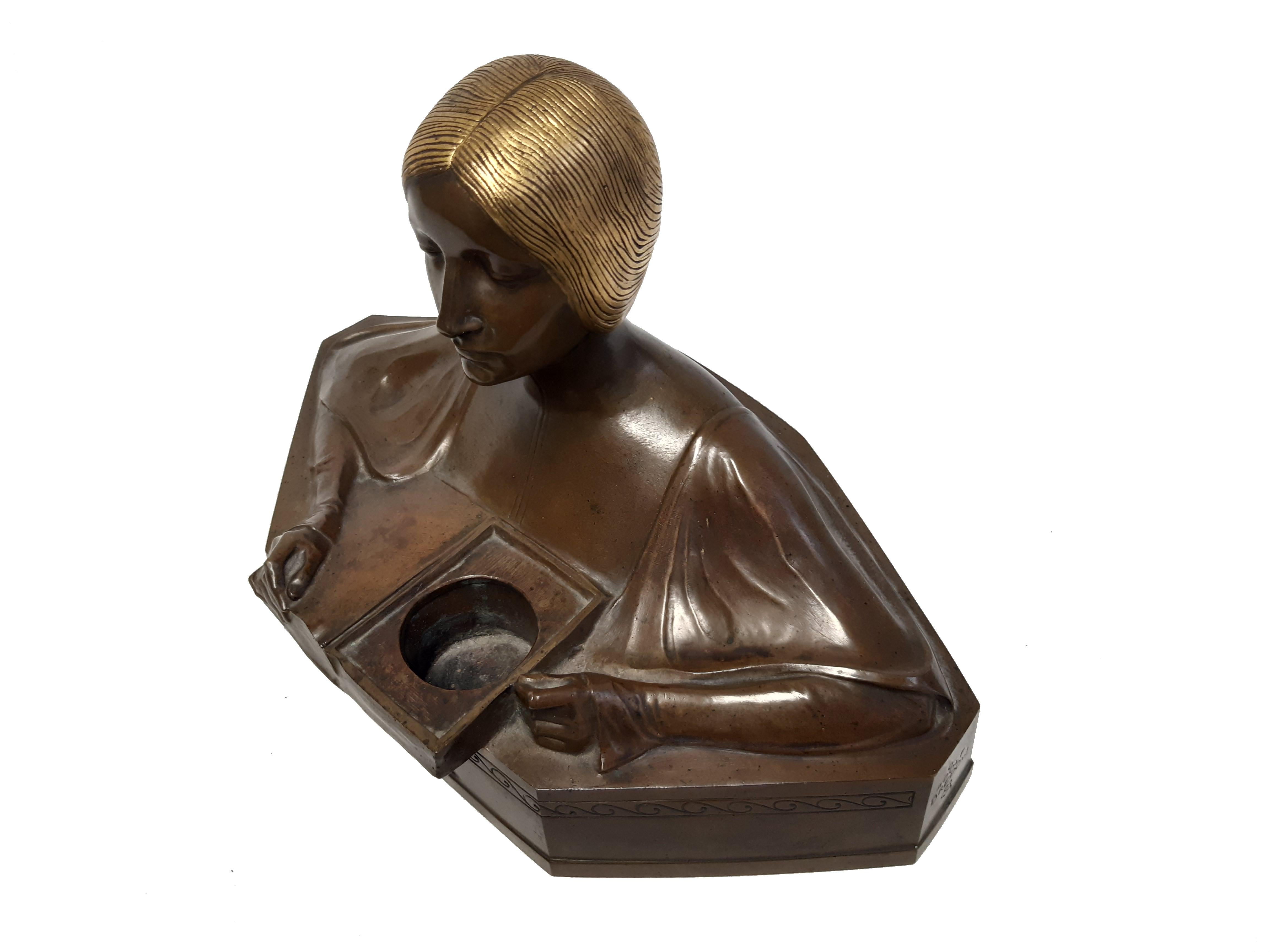 Gustav Adolf Bredow Jugendstilbüste Bronze 1902 In Excellent Condition For Sale In Aachen, DE