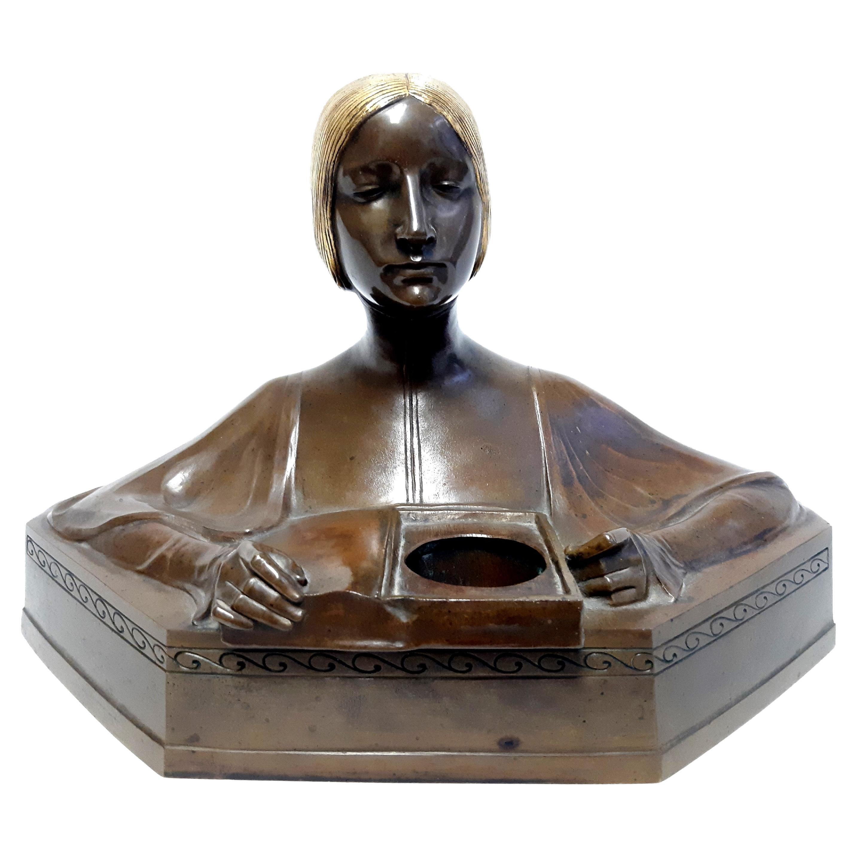 Gustav Adolf Bredow Jugendstilbüste Bronze 1902 For Sale