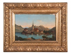 View of the Bergsee – Original-Ölgemälde von Gustav Adolf Gaupp – 1889