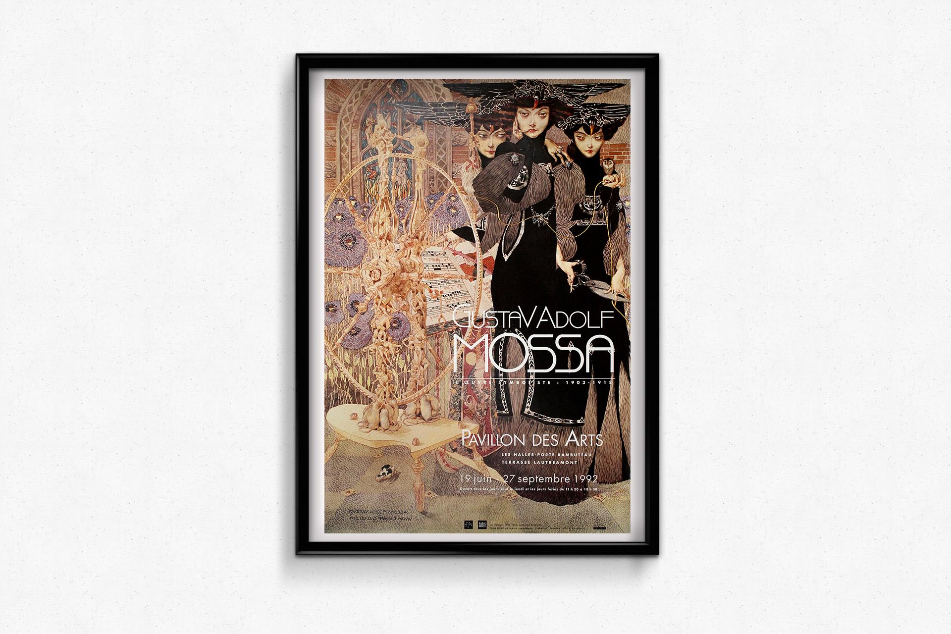Original poster for the 1992 retrospective exhibition of Gustav-Adolf Mossa For Sale 3
