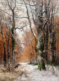 'Winter Silence - Düsseldorf 1894' by Gustav Adolf Schweitzer (1847 – 1914)