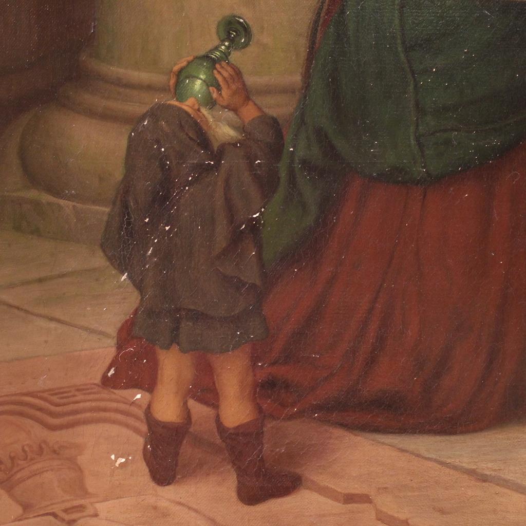 huile sur toile du XIXe siècle signée G. Spangerberg Scène d'intérieur, 1886 en vente 7