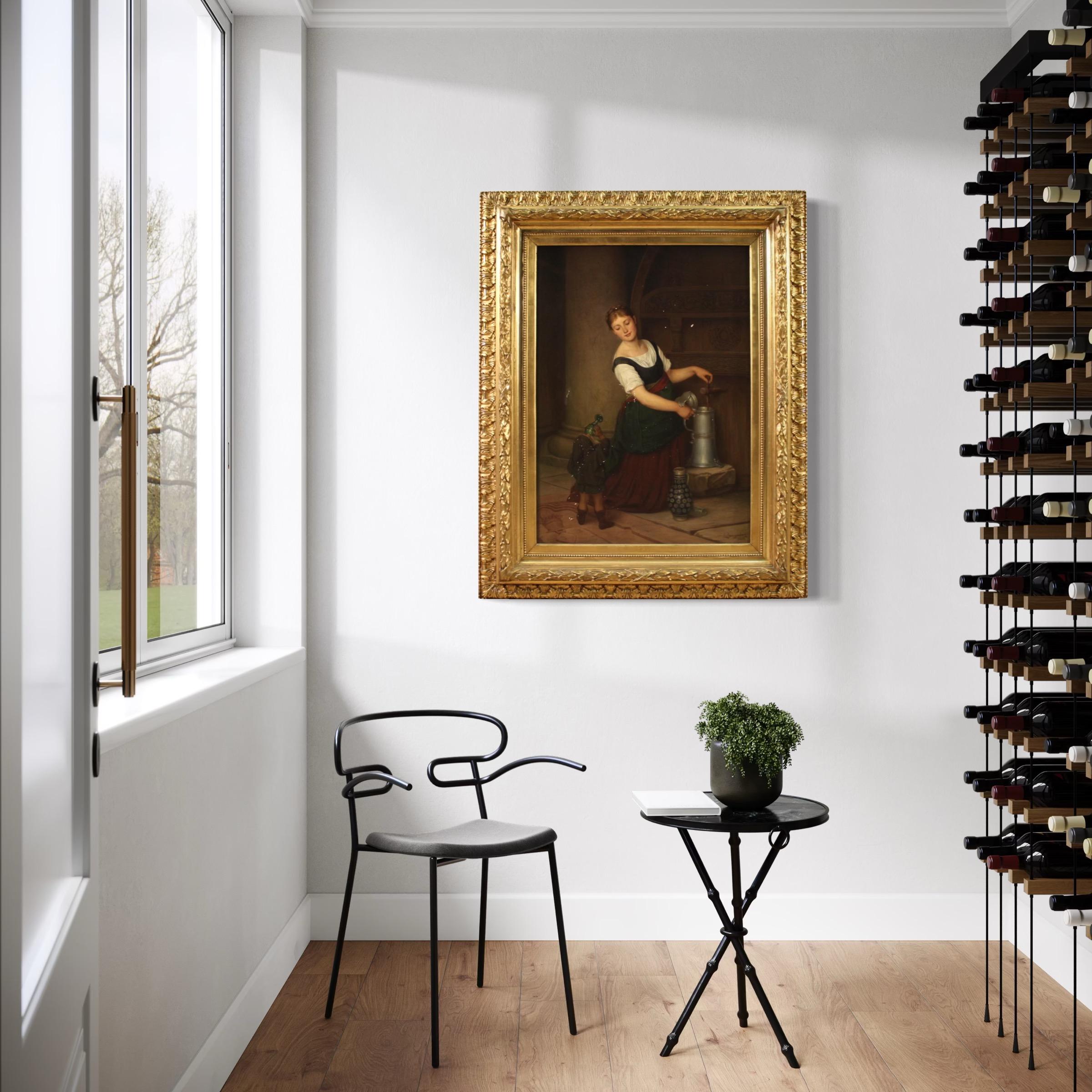 huile sur toile du XIXe siècle signée G. Spangerberg Scène d'intérieur, 1886 en vente 9