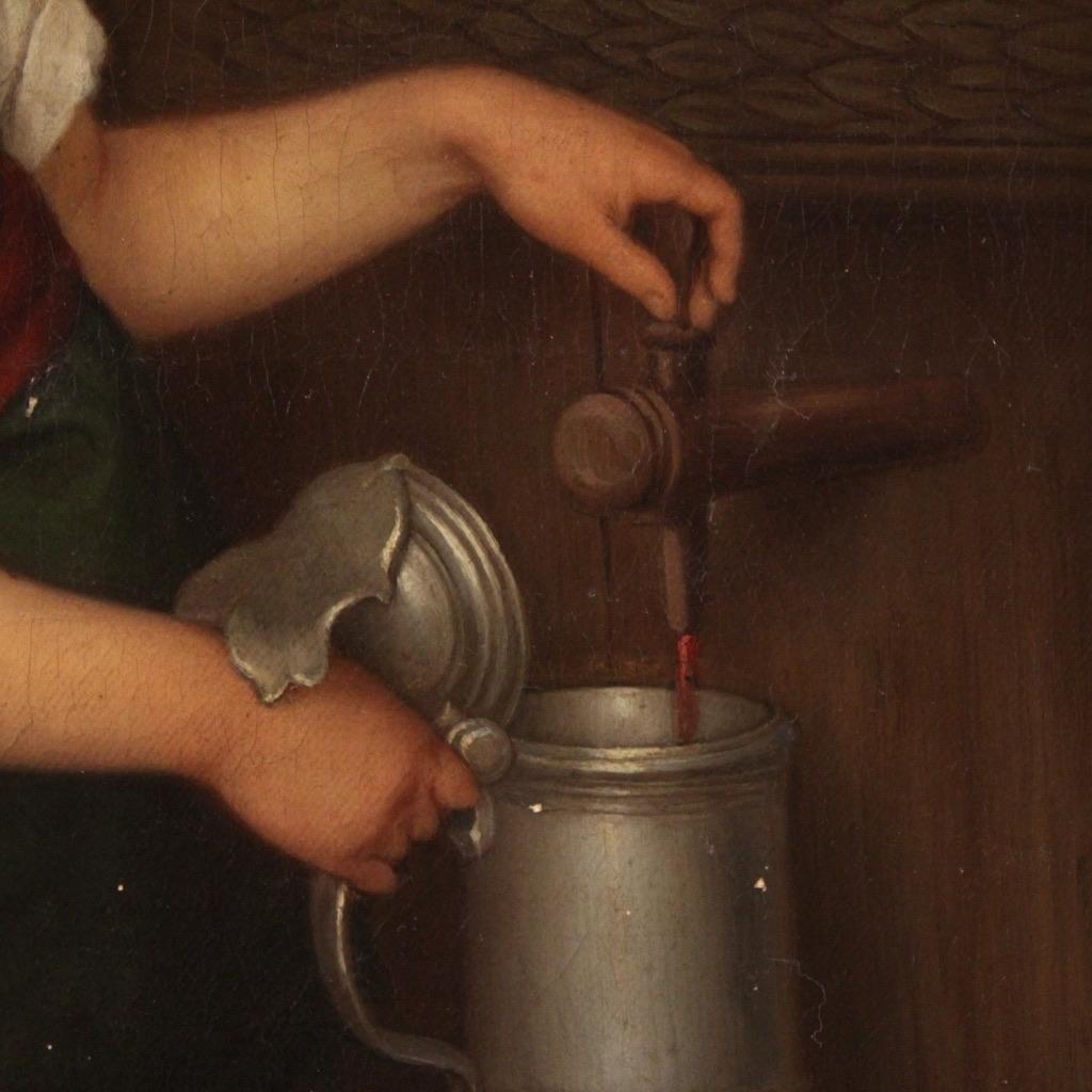 huile sur toile du XIXe siècle signée G. Spangerberg Scène d'intérieur, 1886 en vente 11