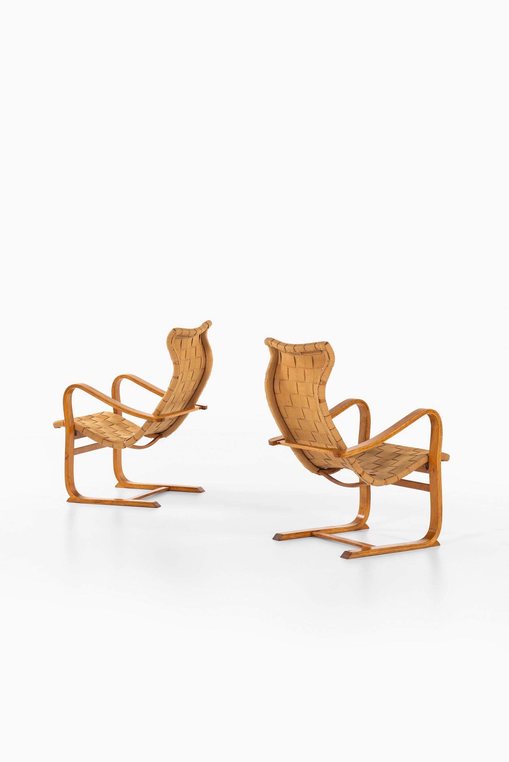 Mid-20th Century Gustav Axel Berg Easy Chairs Model Patronen Produced in Sweden