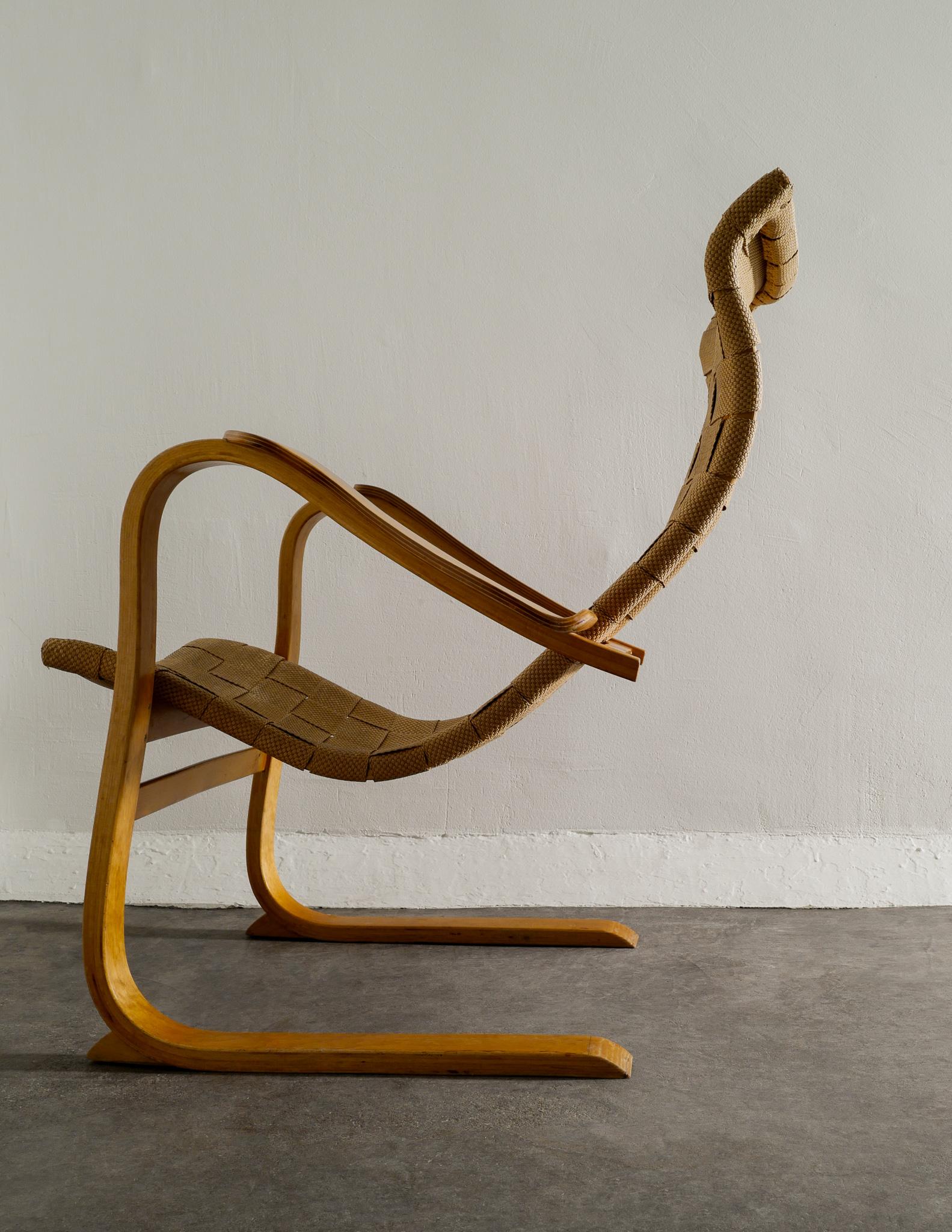Gustav Axel Berg fauteuil de salon « Patron » du milieu du siècle produit en Suède, années 1940 3