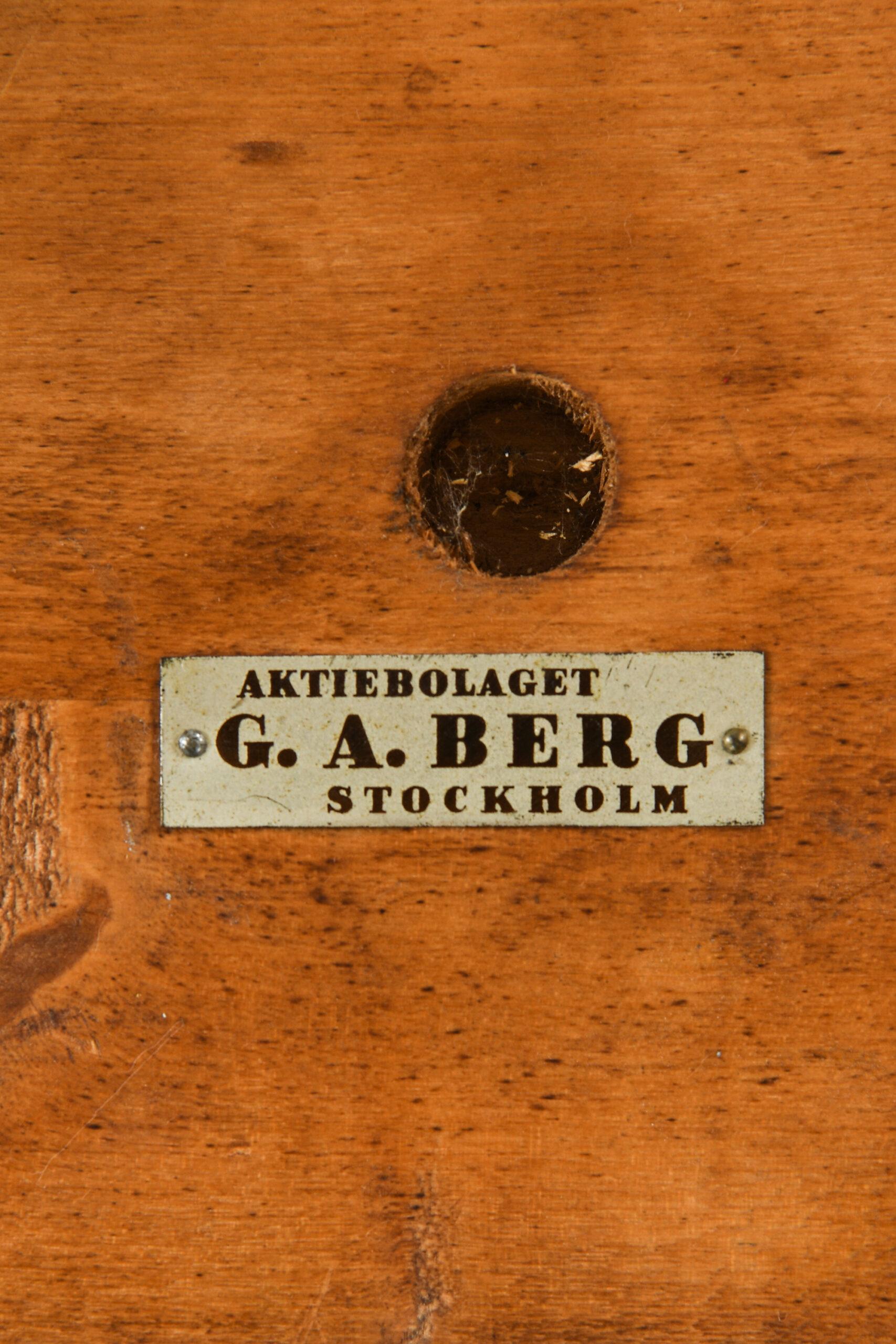 Gustav Axel Berg Stool Produced by Gustav Axel Berg 'GA Berg' in Sweden In Good Condition For Sale In Limhamn, Skåne län
